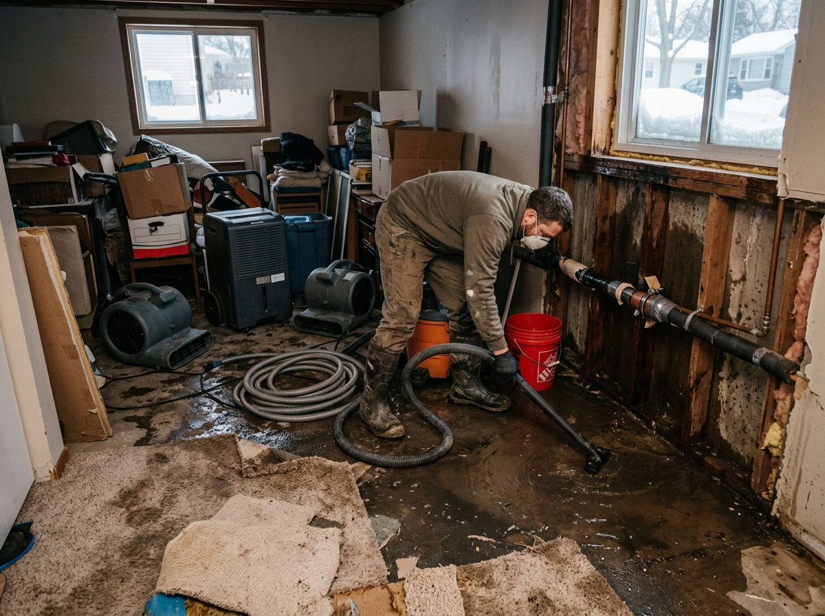 Flooded Basement Cleanup in Delano, MN 55328