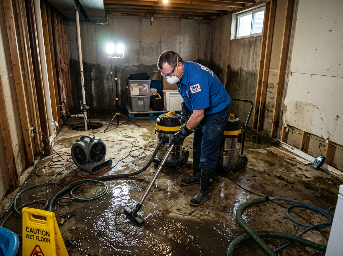 Flooded Basement Cleanup in Osseo